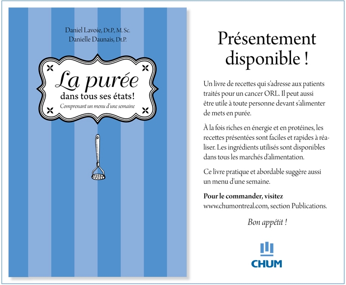 CHUM livre de recettes purées