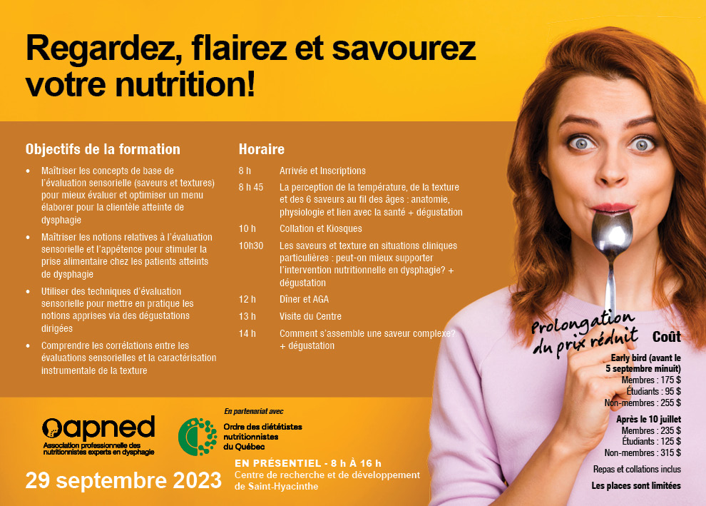 Conférence annuelle – 29 septembre 2023 – Regardez, flairez et savourez votre nutrition!